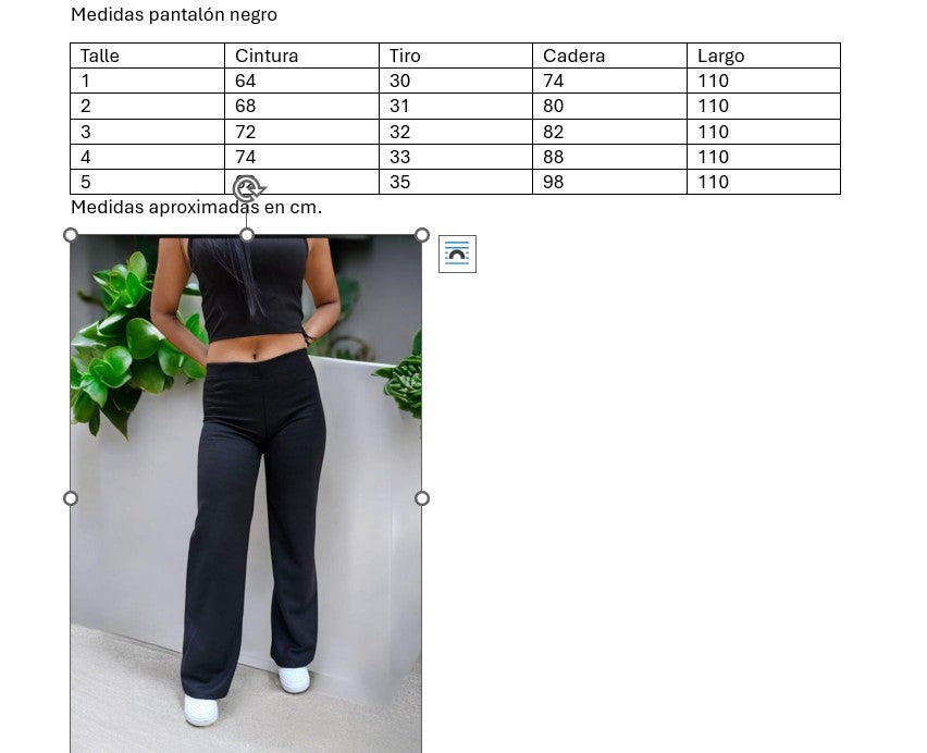 Pantalon negro recto