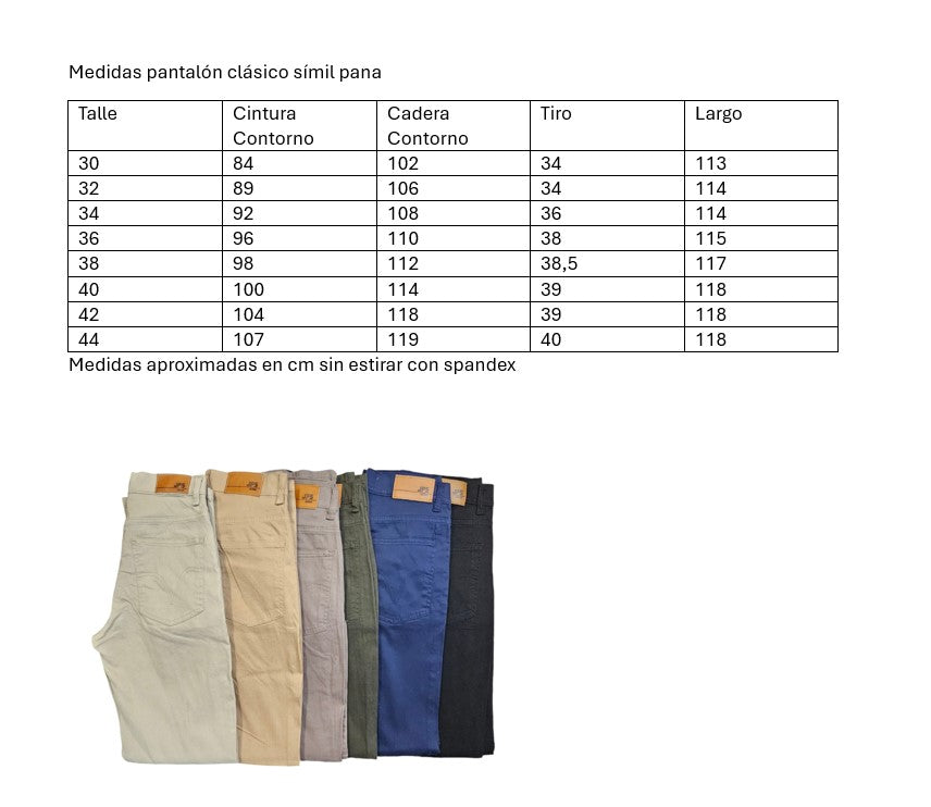 Pantalon calsico simil pana