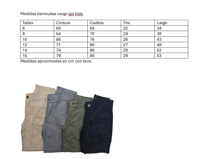 Bermuda cargo jps kids