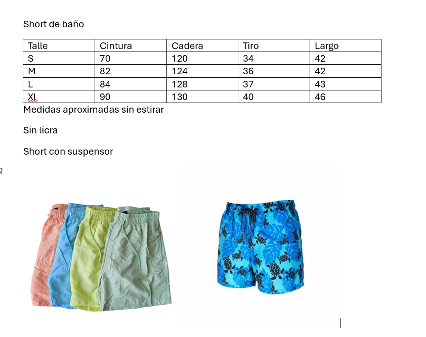 Short playa estampado