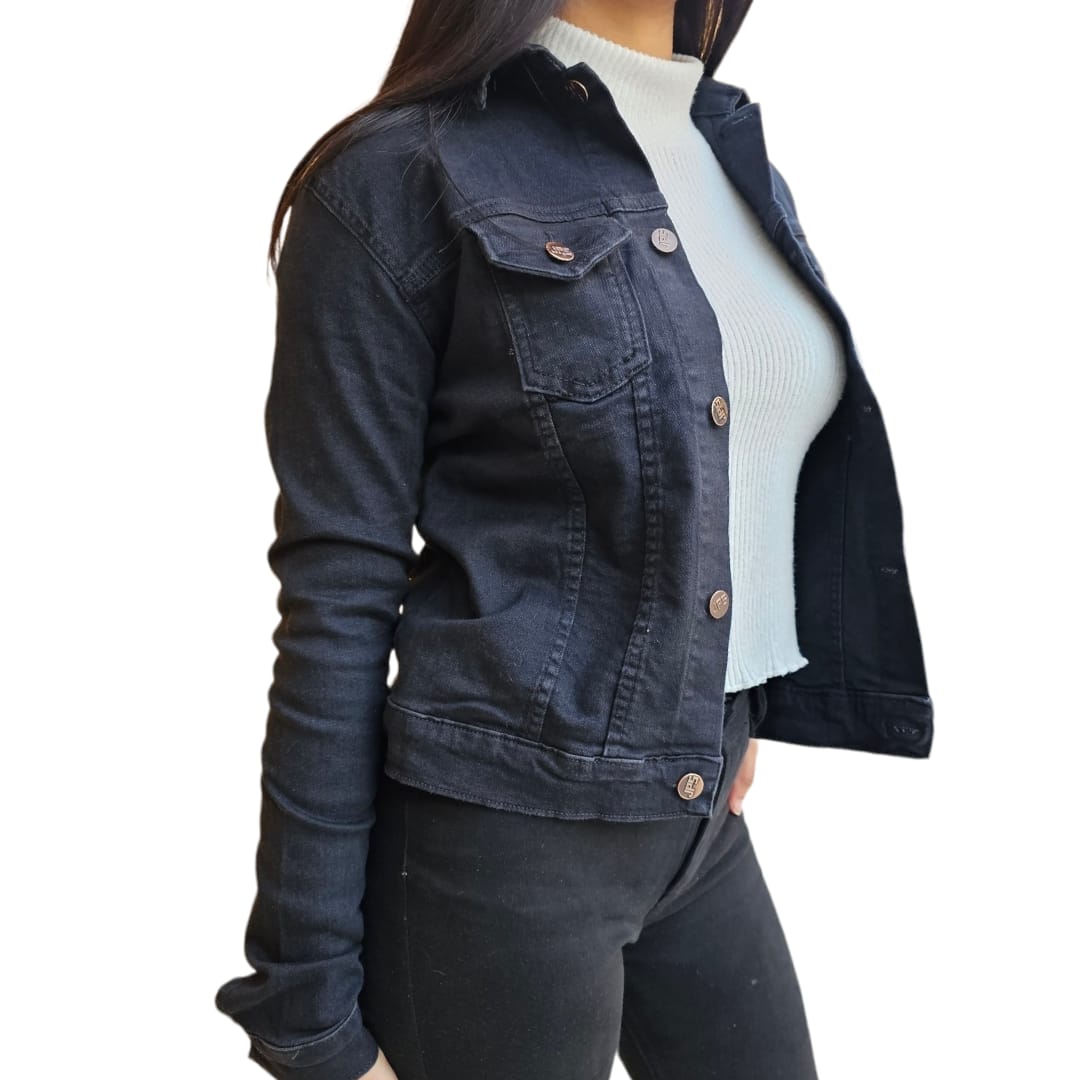 Campera de jean en negro