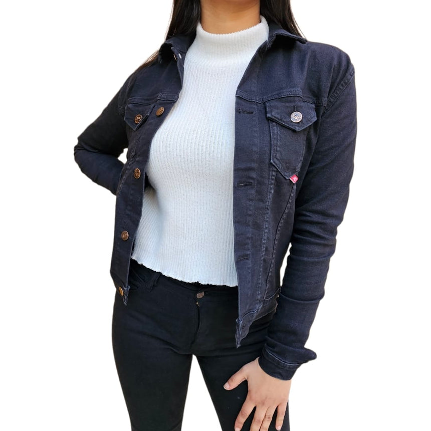 Campera de jean en negro