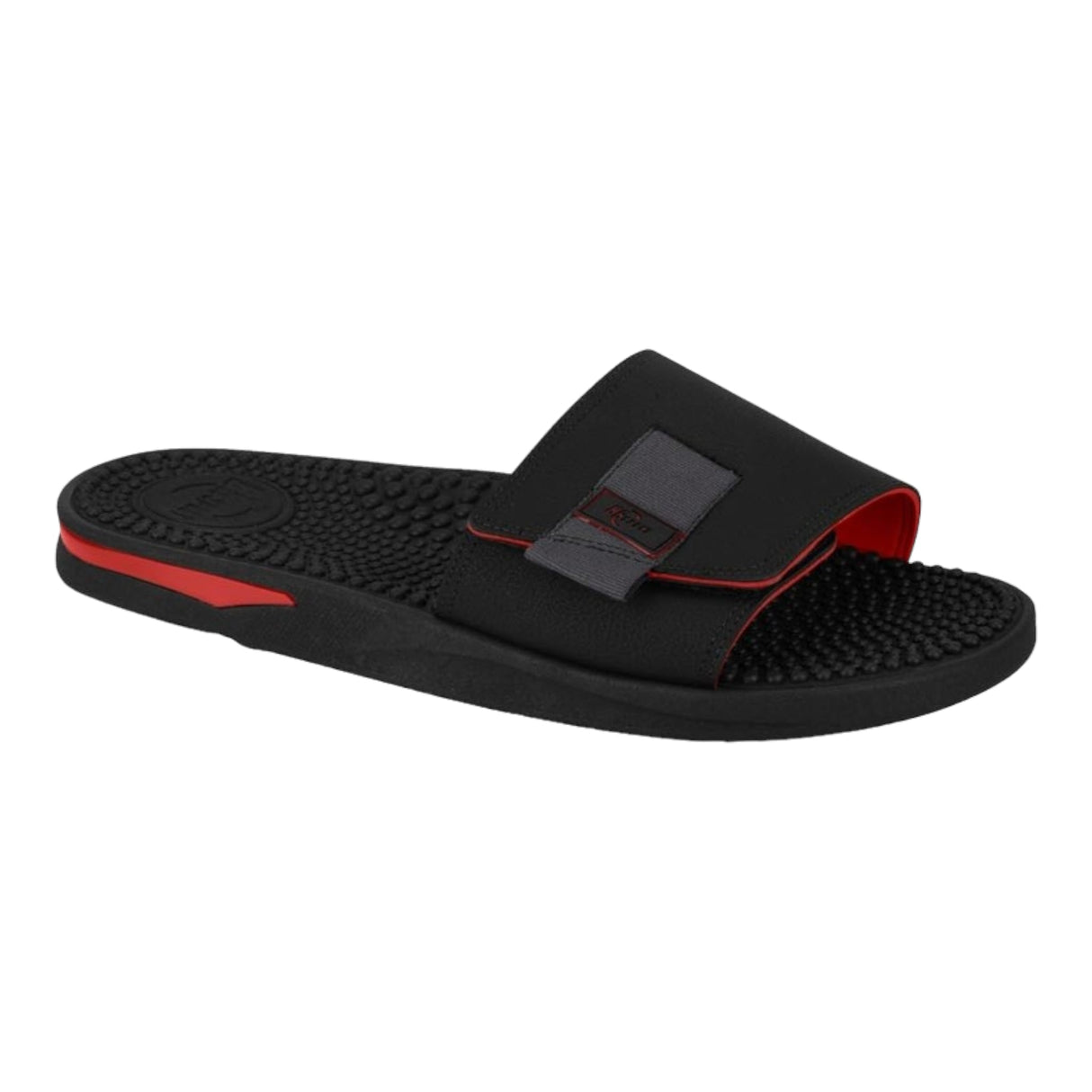 Sandalia faja ancha con belcro Br Sport negro/rojo