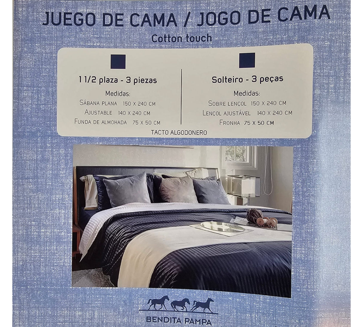 Juego de sanbanas 1 1/2 plaza Bendiata Pampa