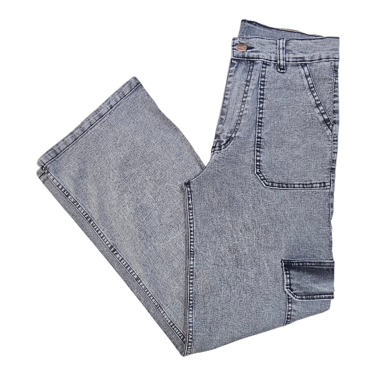 Cargo wide leg gris oscuro