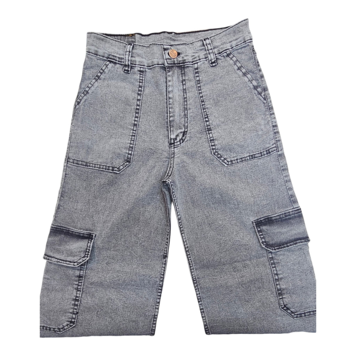 Cargo wide leg gris oscuro