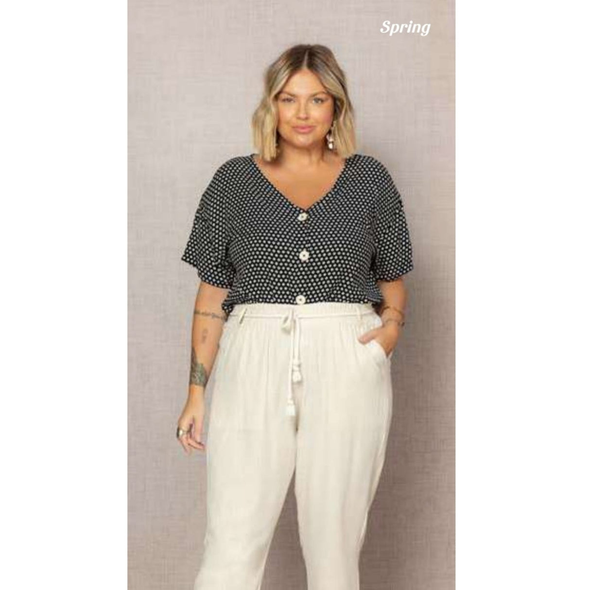 Blusa talle especial Secret con botones