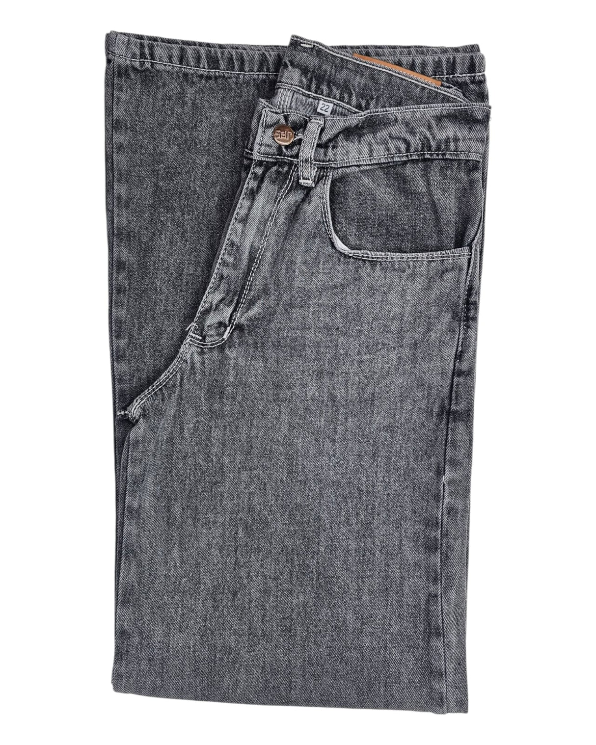 Wide leg tblack grey