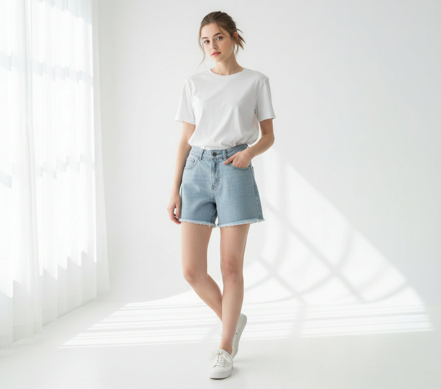 Short de jean desflecado oscuro