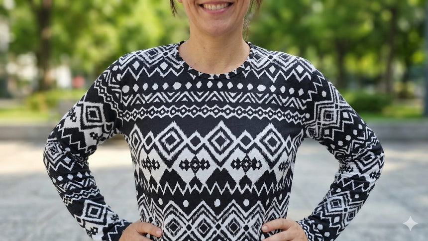 Remera lanilla estampada