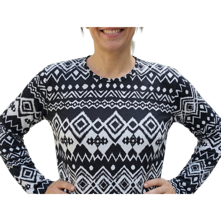 Remera lanilla estampada