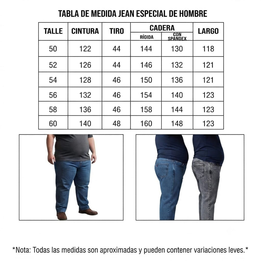 Jean clasico especial azul con spandex
