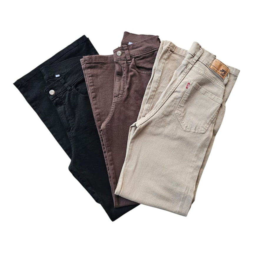 Jean wide leg beige
