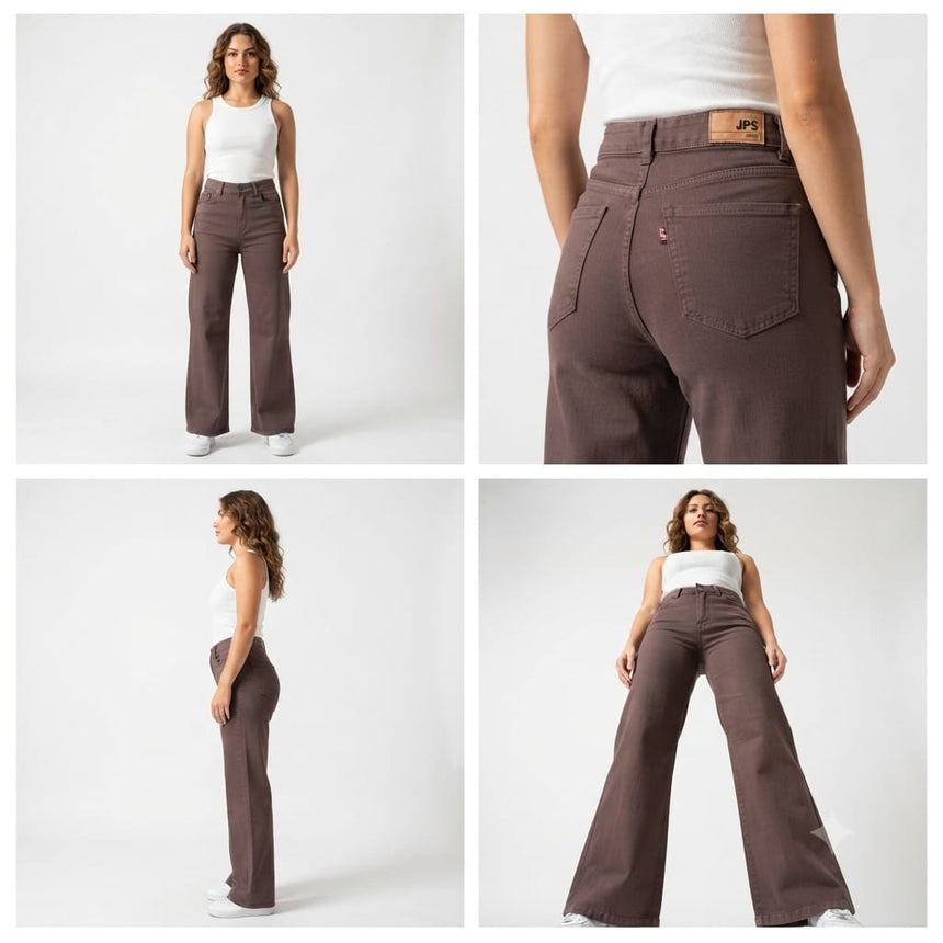 Jean wide leg chocolate