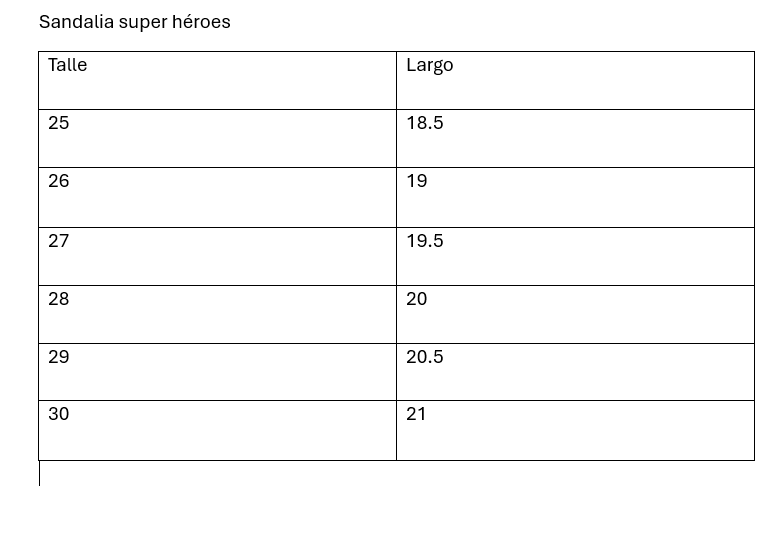 SaNDALIA SUPER HEROESvdel 25 al 30