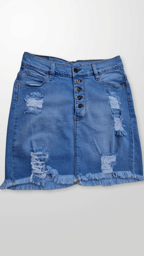 Minifalda Con Botones Y Roturas