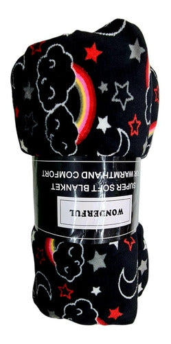 Manta De Chenil Negra Con La Luna