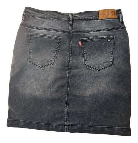 Pollera De Jean Black Grey