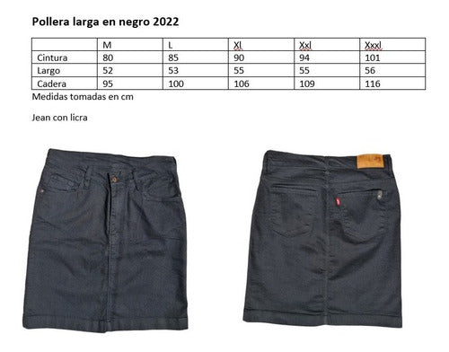 Pollera De Jean Black Grey