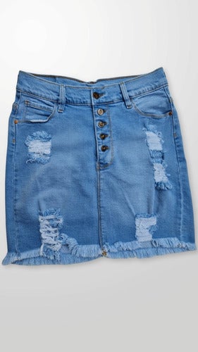 Minifalda Con Botones Y Roturas