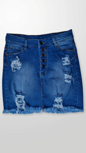 Minifalda Con Botones Y Roturas