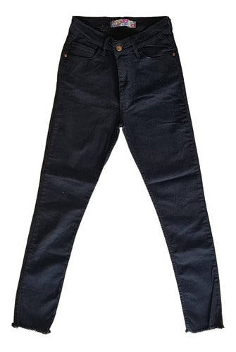 skinny tiro Alto Black Desflecado