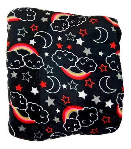 Manta De Chenil Negra Con La Luna