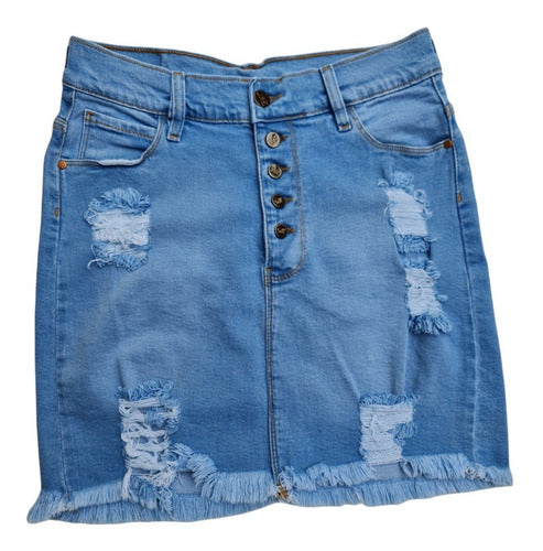 Minifalda Con Botones Y Roturas