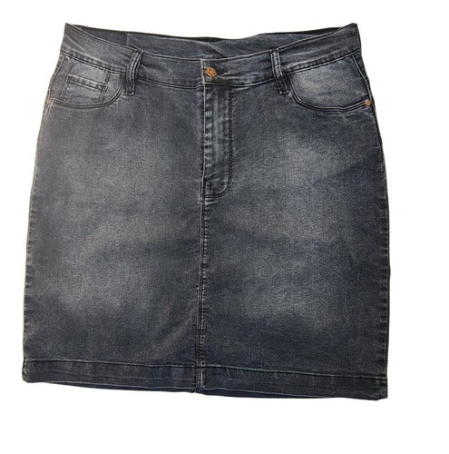 Pollera De Jean Black Grey