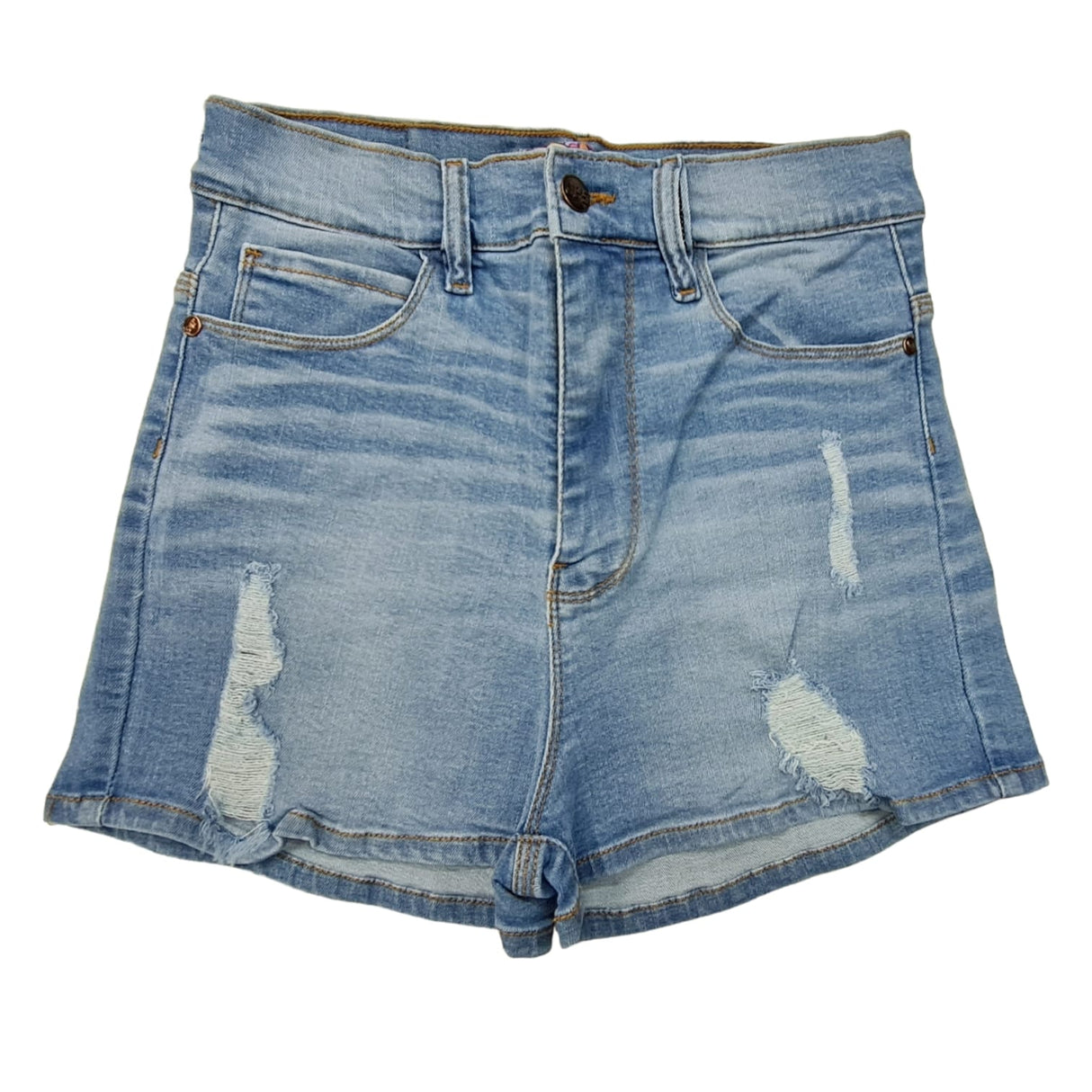 short de jean con bigotes y roturas