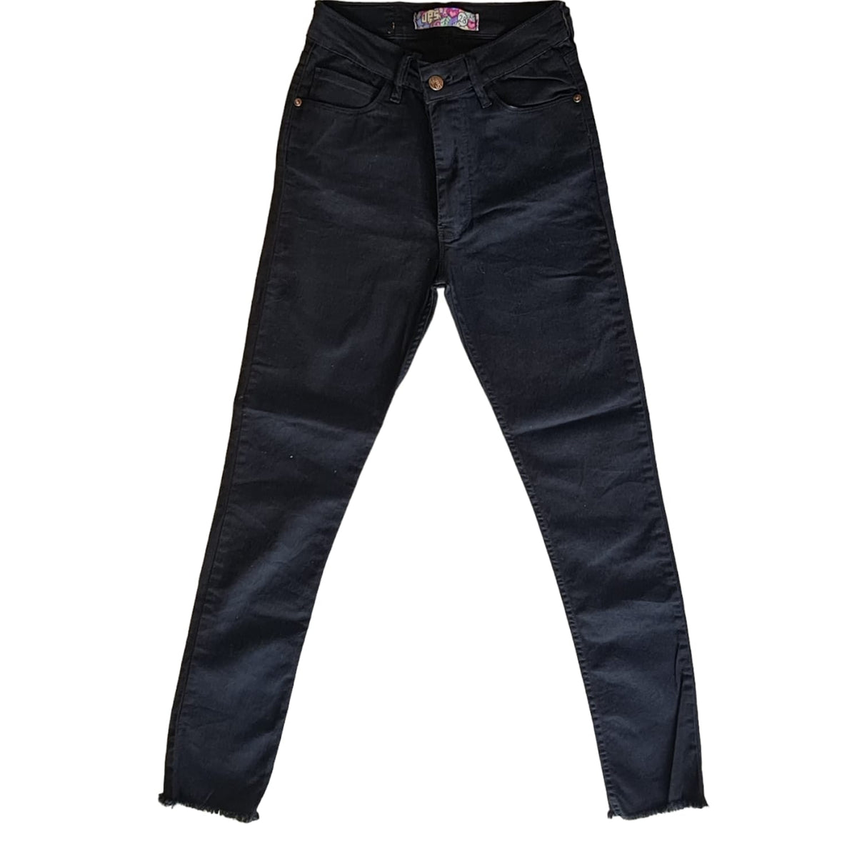 skinny tiro Alto Black Desflecado