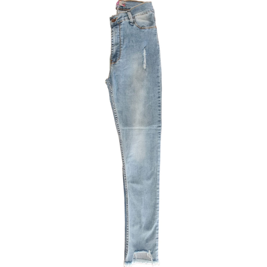 Skinny tiro alto con mini roturas