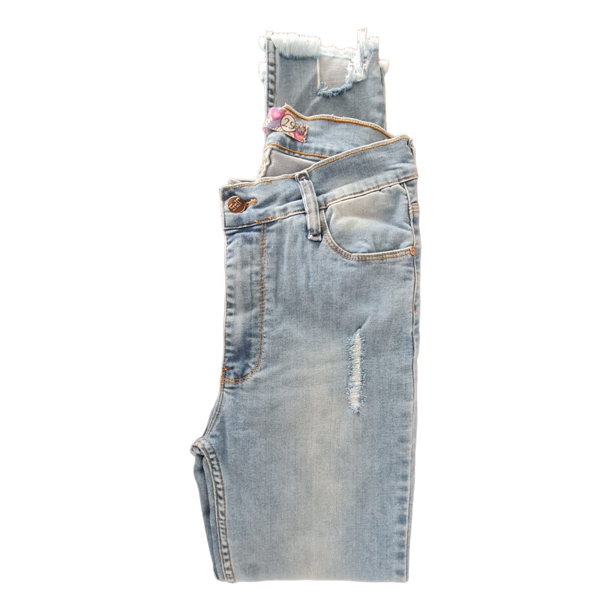 Skinny tiro alto con mini roturas