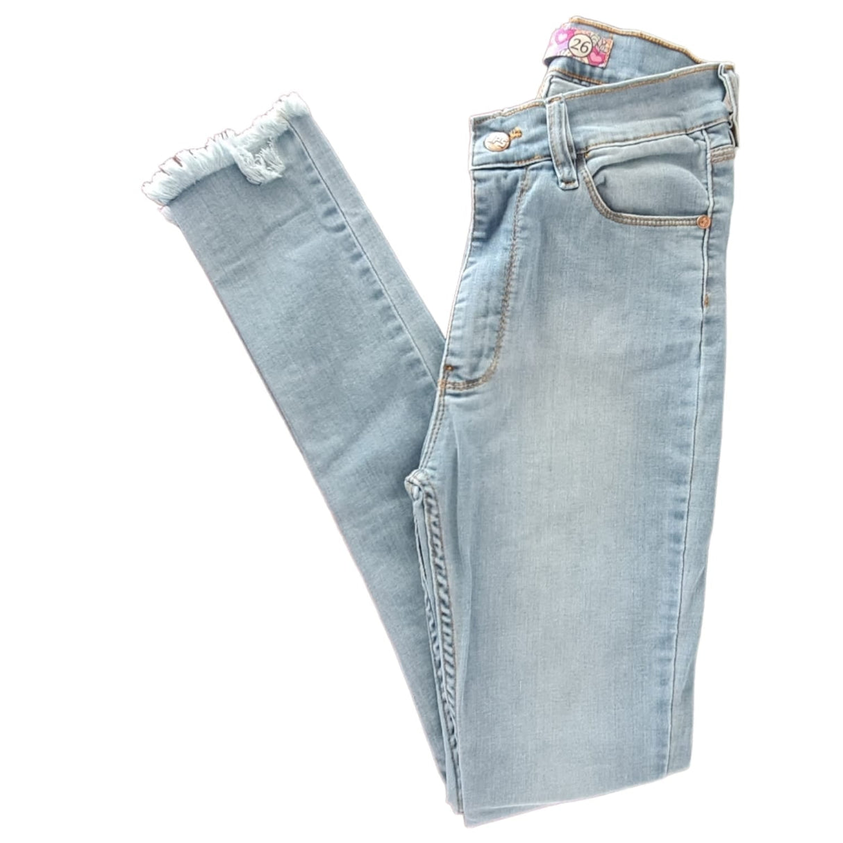 Skinny tiro alto tobillo desflecado