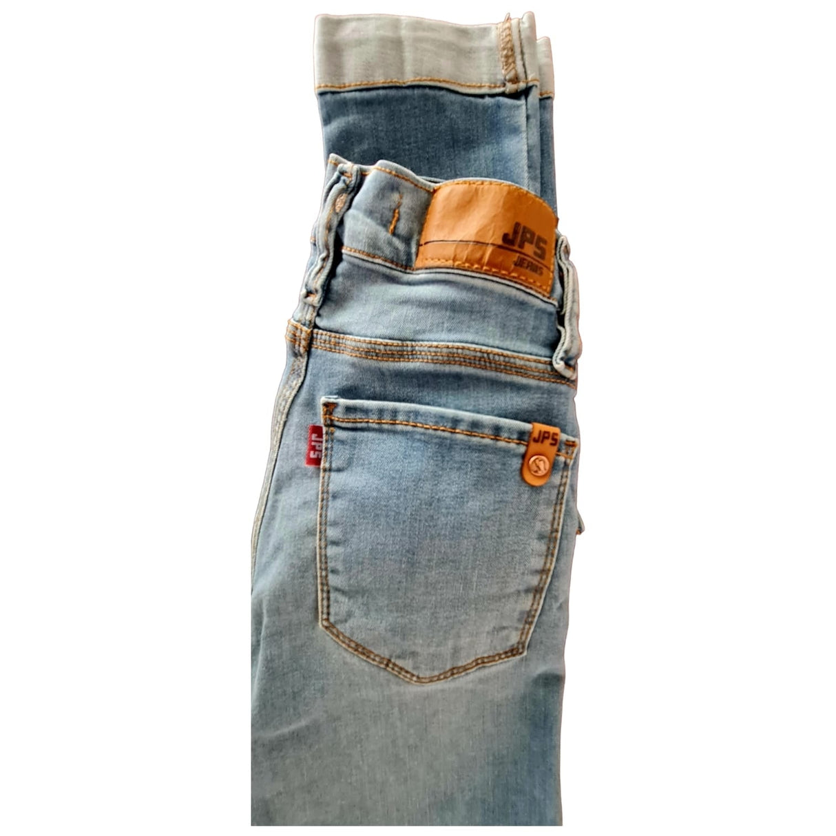 Skinny tiro alto con dobladillo