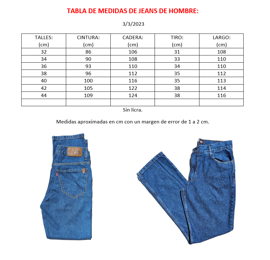 Jean calsico sin licra