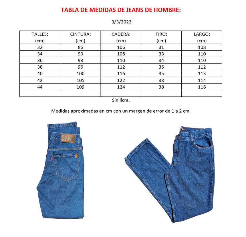 Jean calsico sin licra