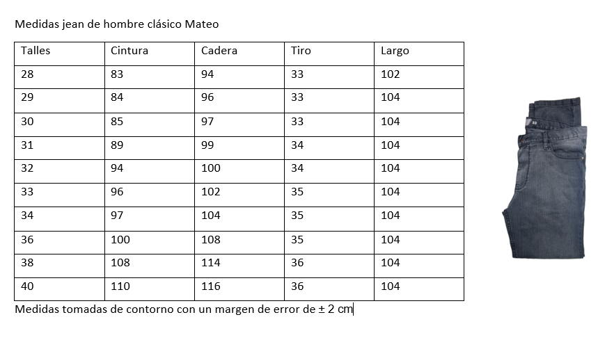 Jean para hombre modelo Mateo