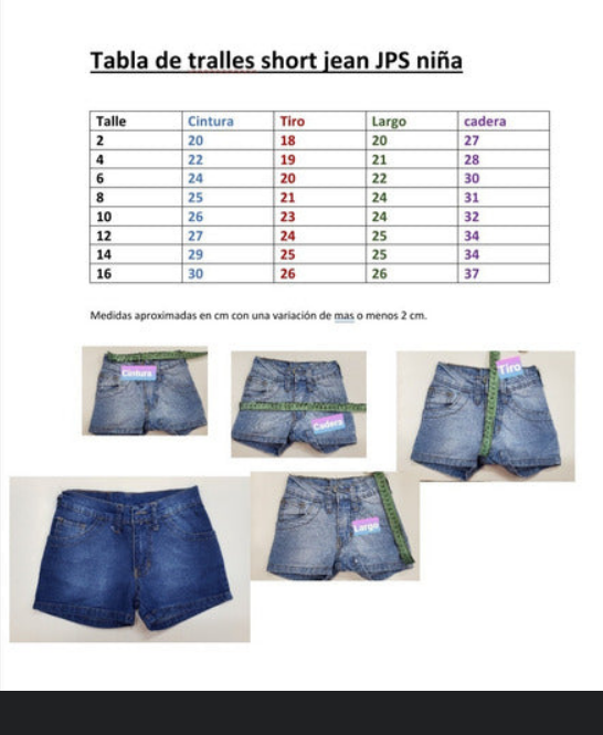 Short De Jean De Niña blanco