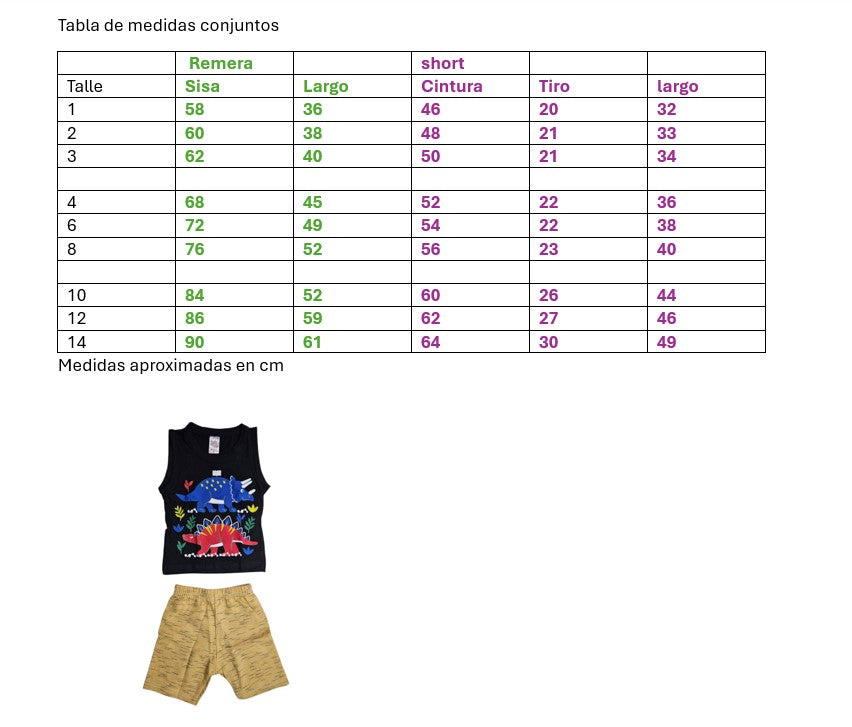 Conjunto musculosa talle 4 6 8
