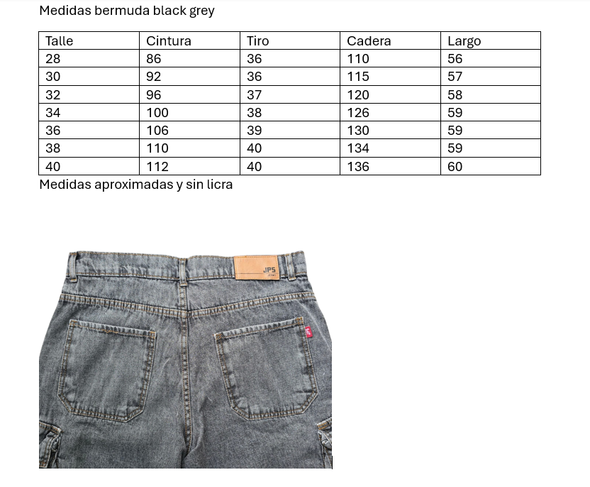 Bermuda blackgrey cargo