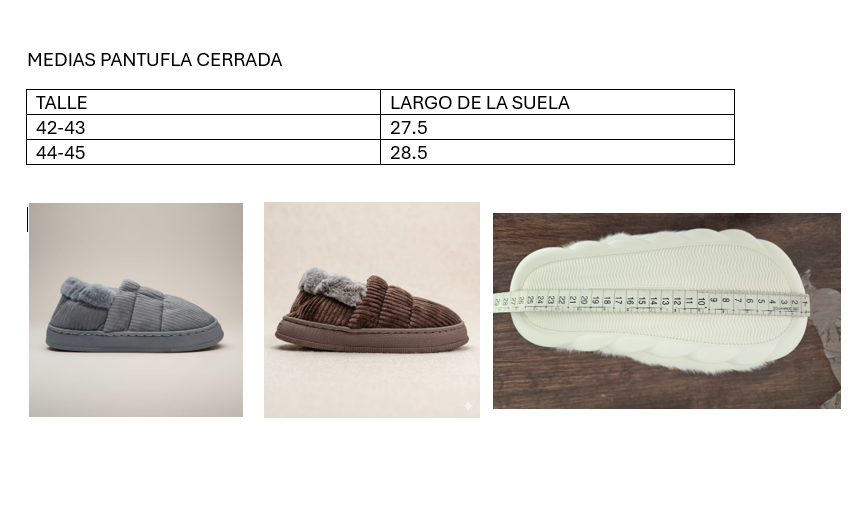 Pantufla cerrada