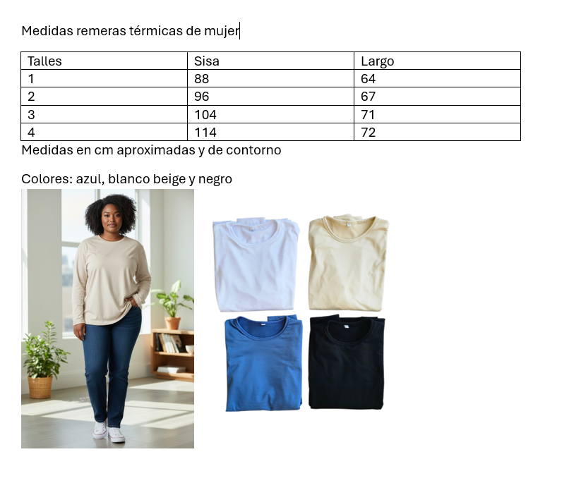 Remera termica mujer