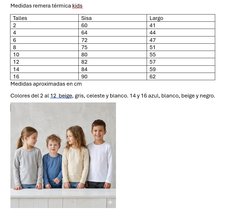 Remera termica de niño