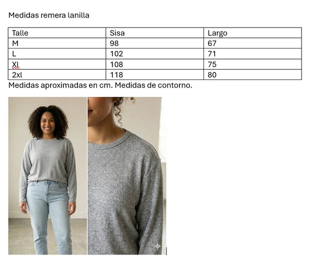 Remera lanilla estampada flores
