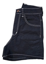 Short de jean negro con hilo blanco