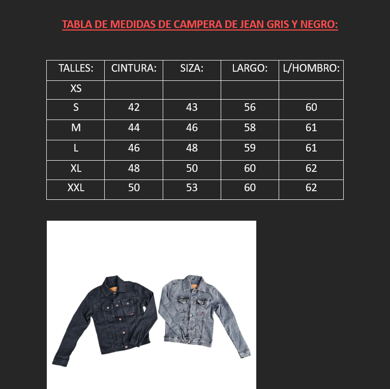 Campera de jean en negro