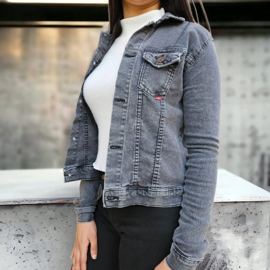 Campera de jean en black/grey