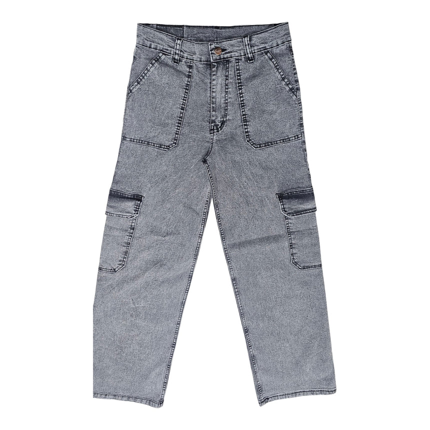 Cargo wide leg gris oscuro