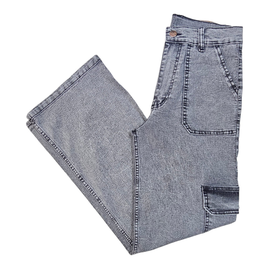 Cargo wide leg gris oscuro